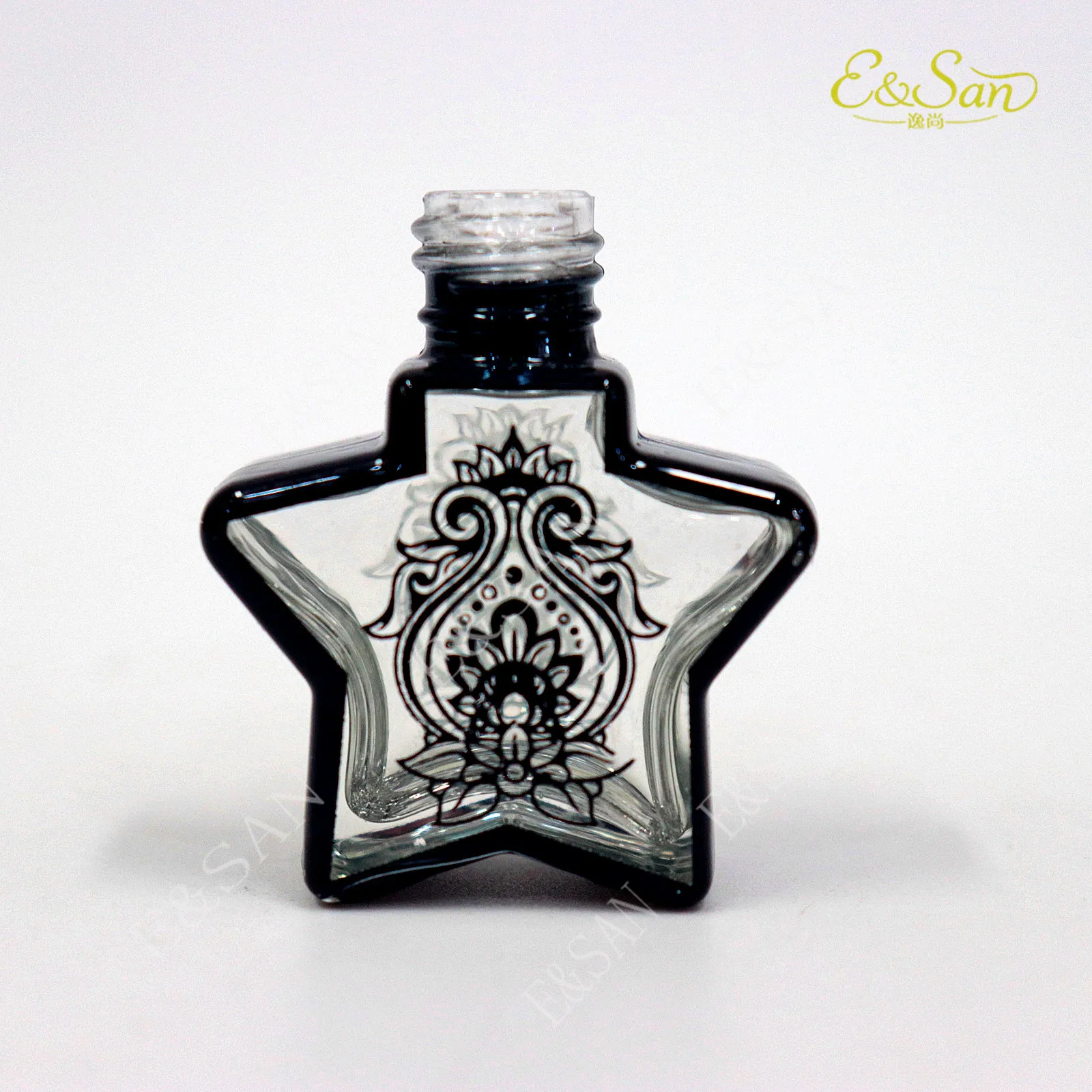 the star shape luxury 7ml mini glass spray perfume bottle in hot sale