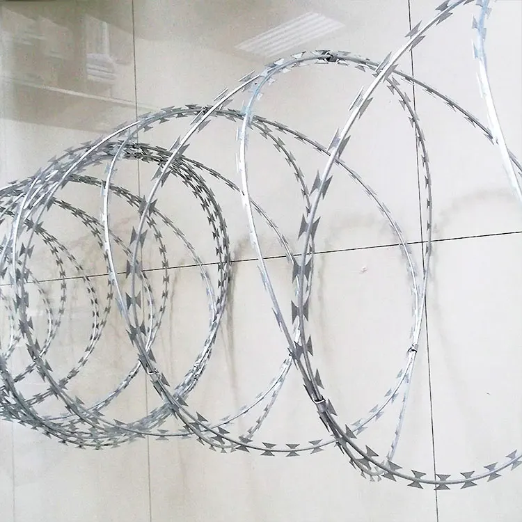 Manufacturer Galvanized Razor Wire concertina hot dipped galvanized razor barbed wire mesh