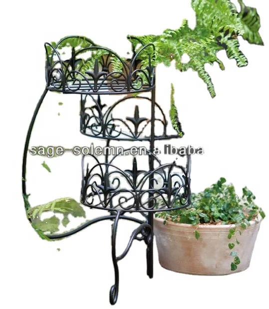 China Factory Made Garden Supplies Decorative Iron Wire Metal Wall Flower Stand