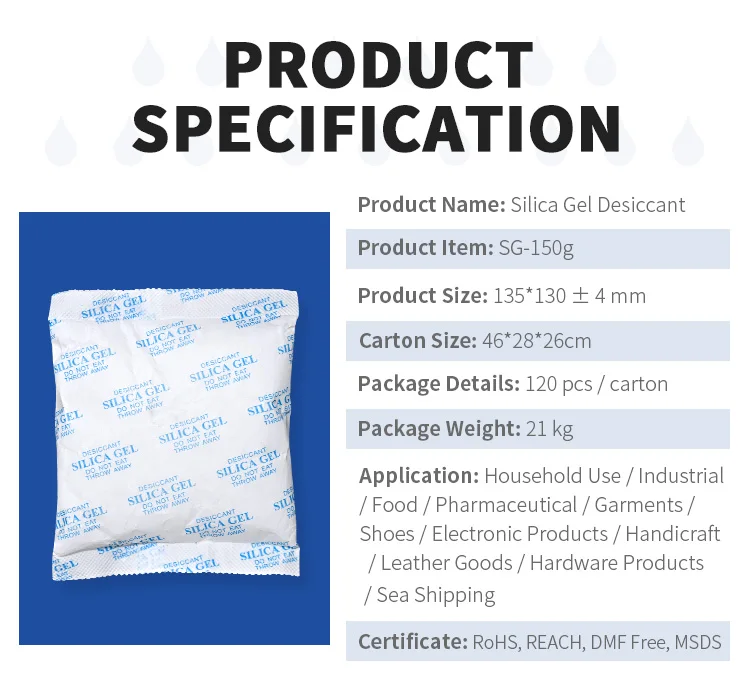 Absorb King High Grade Moisture Absorption 10g non-woven Fabric Silica Gel Desiccant Manufacturer For Wooden furniture