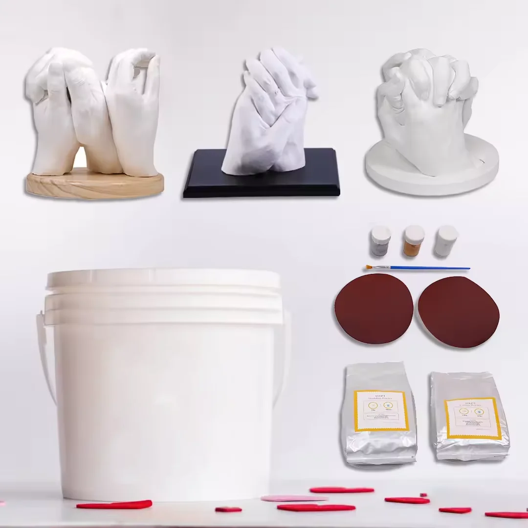 Home Hand Casting Kit for Couples or Family Anniversary DIY Gifts Her & Him Keepsake Sculpture