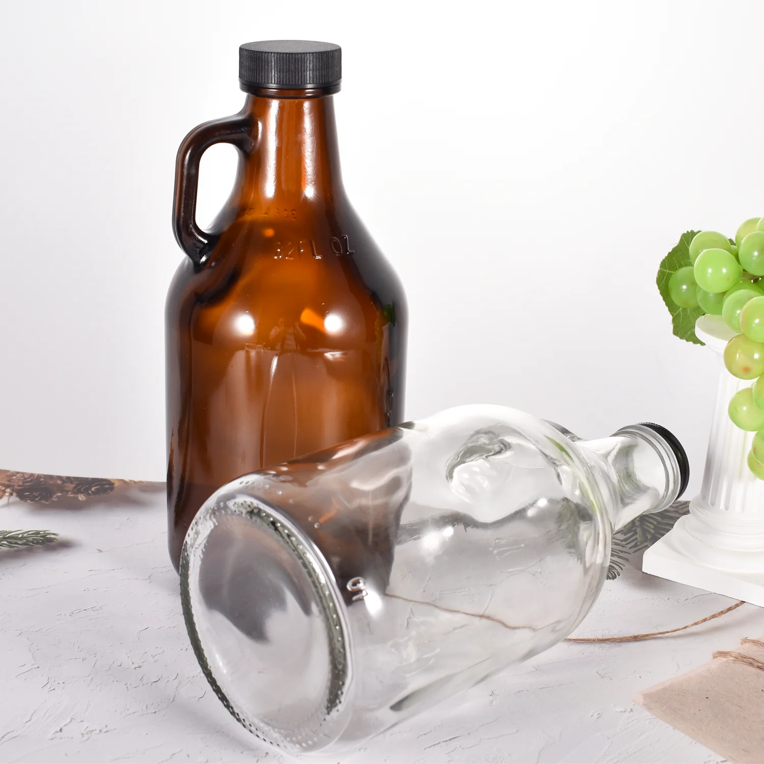 32oz 1L Home kitchen sesame oil camellia oil empty bottle pot container glass bottle sealed food grade oil bottle