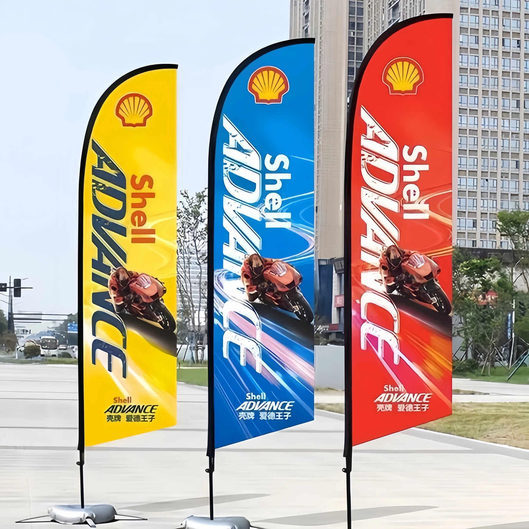 FEAMONT outdoor advertising banner stands custom logo bali printing polyester pole teardrop bow flex flying beach feather flag