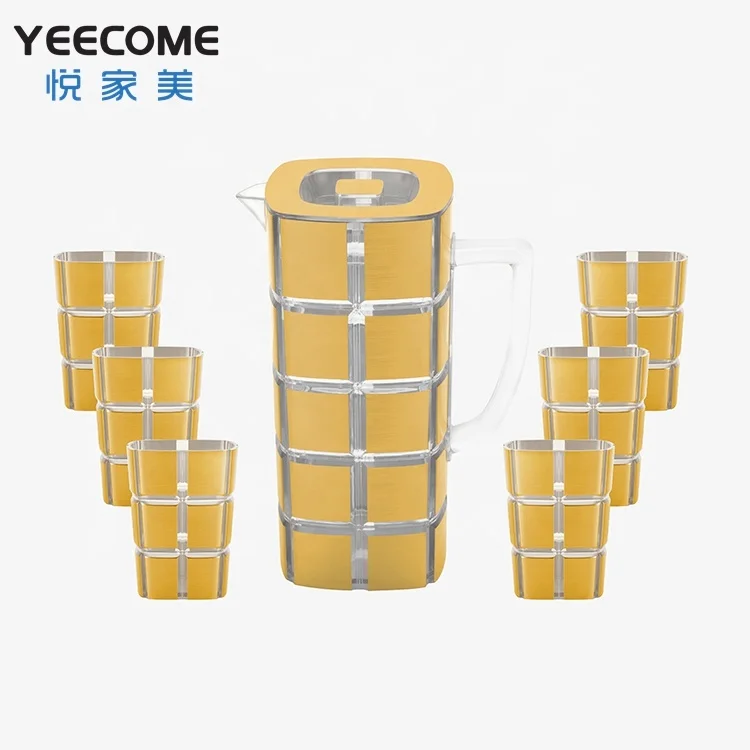 Фирменная торговая марка Yeecome, Новое поступление, полипропиленовый пластиковый квадратный кувшин для воды, роскошная Бытовая Посуда для напитков, кувшин л, Л, набор кувшинов для воды