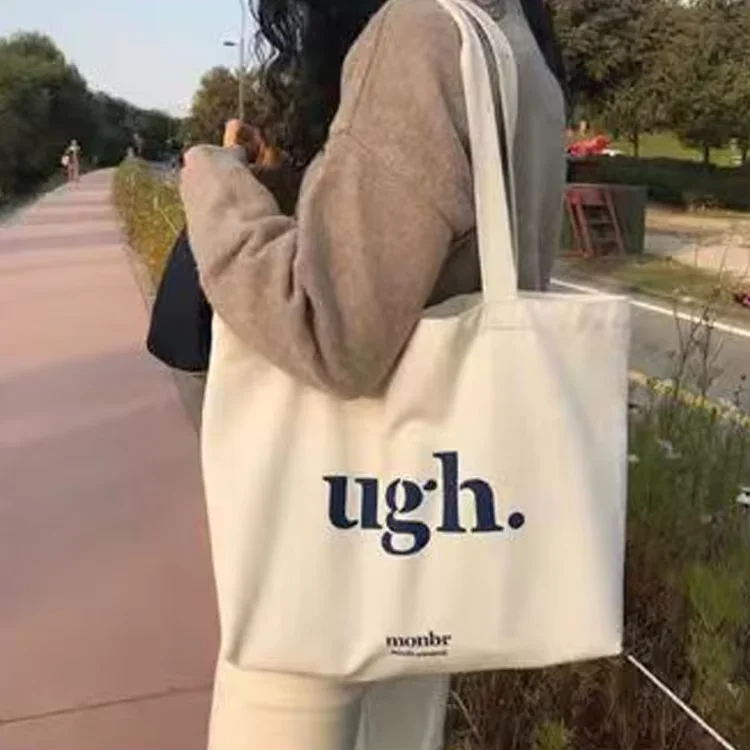 Custom Printed Totebag Recycled Reusable Fabric Low Moq Embroidered Nautical Women Cotton Shopping Canvas Tote Bags With Logo