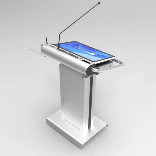 Double-screen Integrated Pulpit; Auditorium Electronic Lectern Stand; Audio Visual System Event Podium