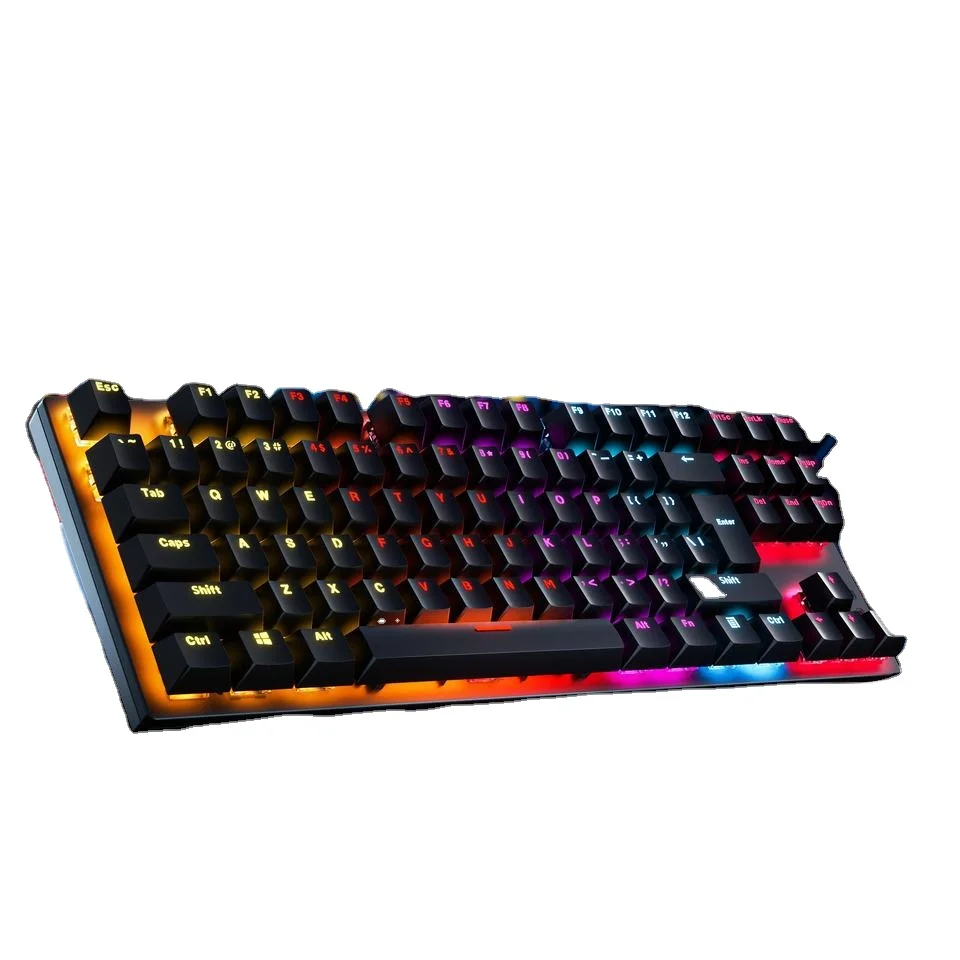 Compact Gaming USB Wired 85 Keys Ergonomics Mechanical RGB Keyboard RGB LED Rainbow Backlit Gaming Keyboard