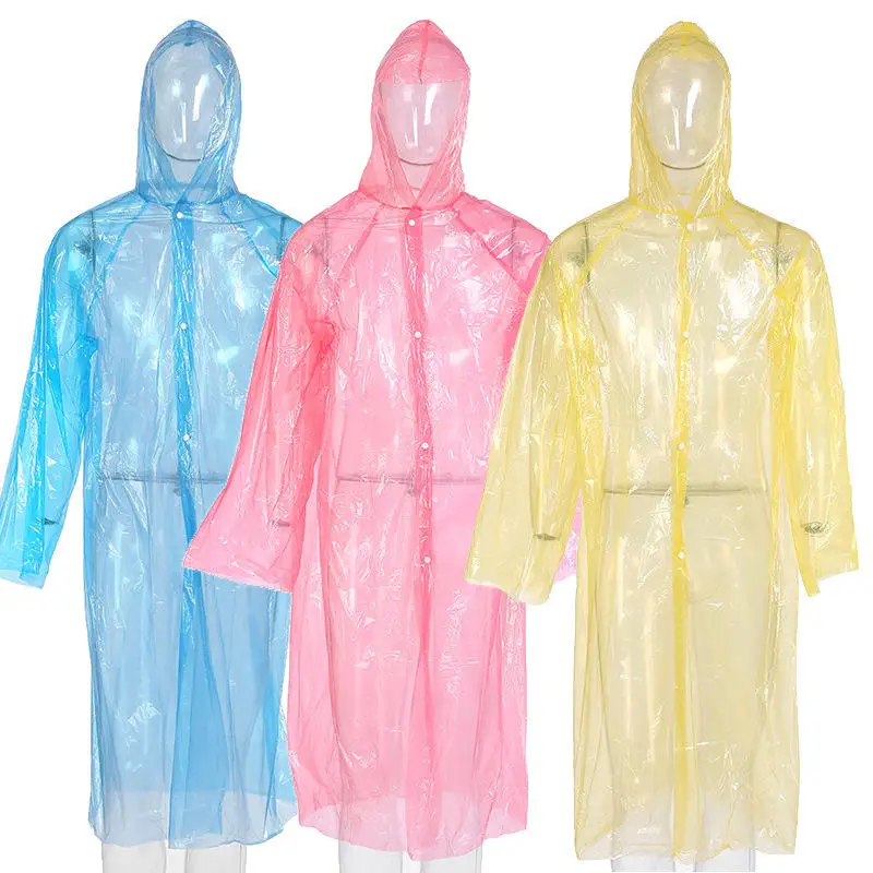 Raincoat Waterproof Disposable Kids Portable Disposable Poncho Raincoats For Men Women Pe Disposable Raincoat