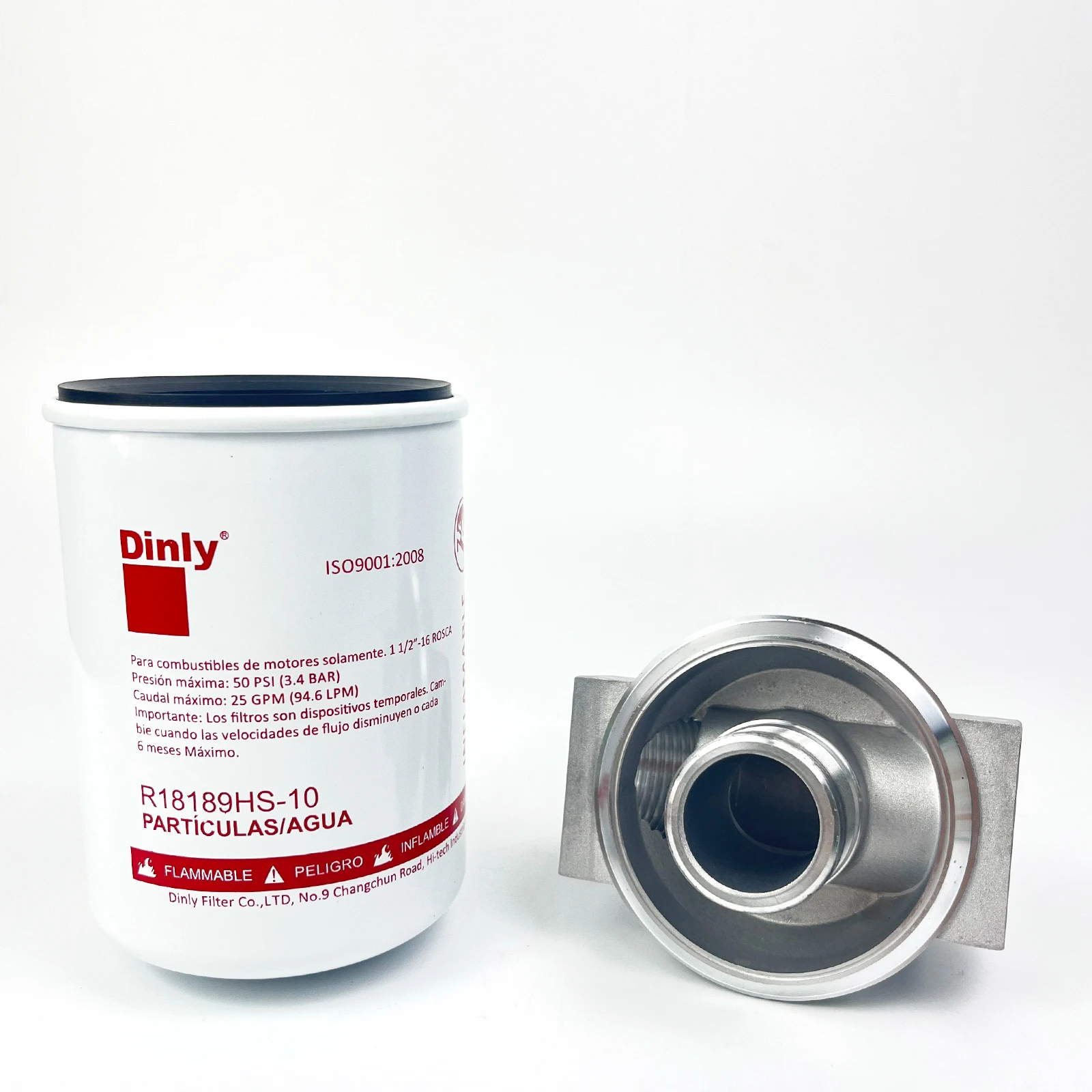 Aluminum Alloy Fuel Dispenser Filter Diesel Gasoline Solvent Trap Fuel Filter R18189HS-10 with Holder