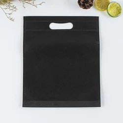 Stock Ready Cheap Non Woven Bag Shopping Accept Customized Logo Customized Designs 50 Pcs D-cut Handle Eco-friendly 10colors