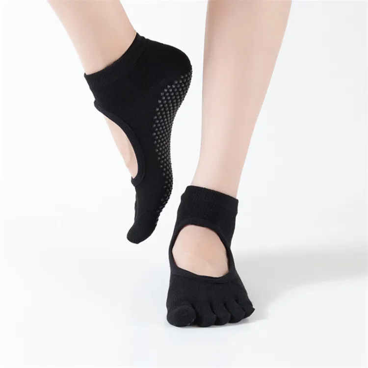 Exercise Sports Pilates Massage Non-slip 5 Toe Yoga Socks For Women Ladies