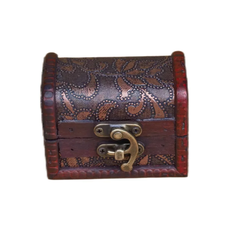 Wholesale Antique Jewelry Box Promotional Handmade Treasure Chest Small Wooden Box Wooden Jewellery Case