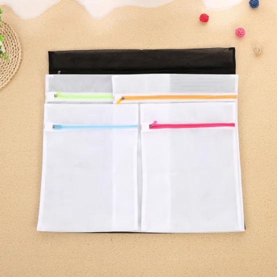 5Pc/Set Custom  Mesh Laundry Bag Thickness  Zipper Mesh Laundry Bags Bra Underwear Washing Care Mesh Bag