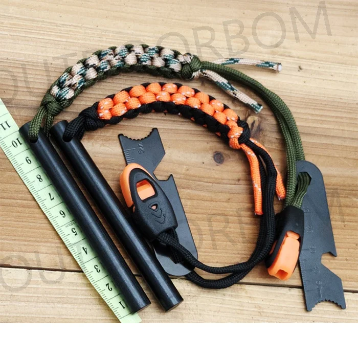 Outdoor Camping Hiking Survival Fire Lighter Flintstone 4 Inch Magnesium Ignition Rod Flint Striker Fire Starter