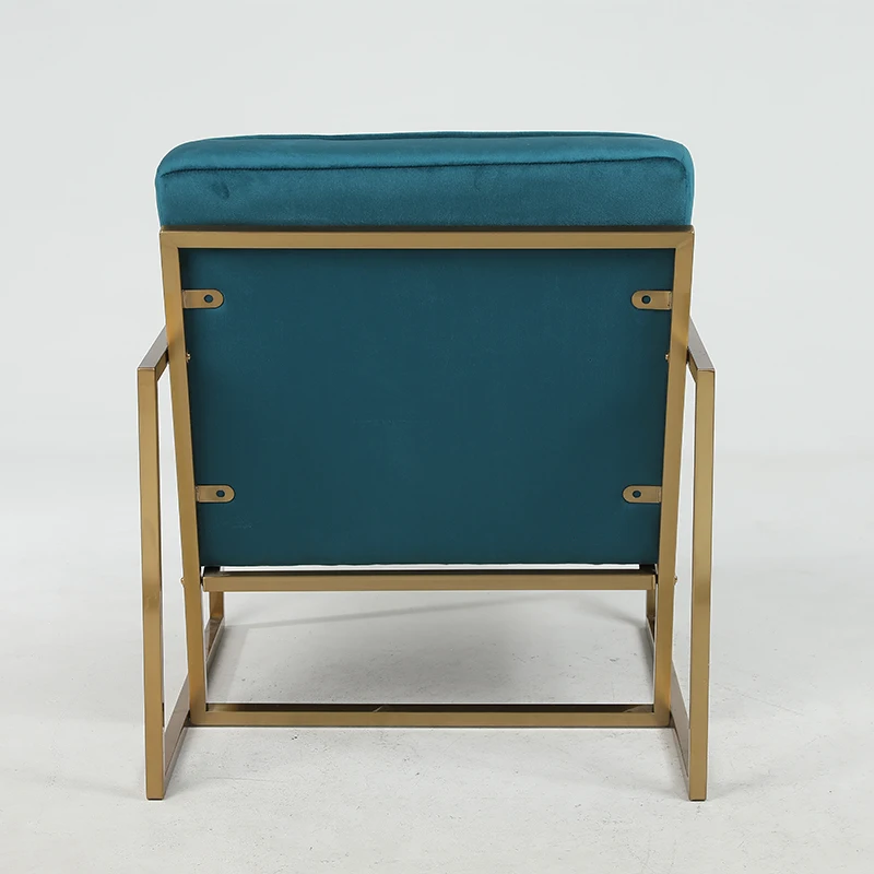 Hot Sale Nordic Modern Living Room Leisure Accent Chair Velvet Fabric Upholstered Cushion Lounge Chair