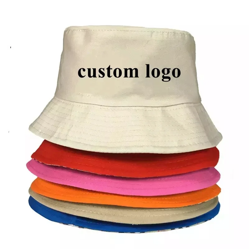 Cheap Private Label Designer Reversible Bucket Cap Hat Custom Logo For Fisherman Print Kid Cotton Unisex Adult Custom Bucket Hat