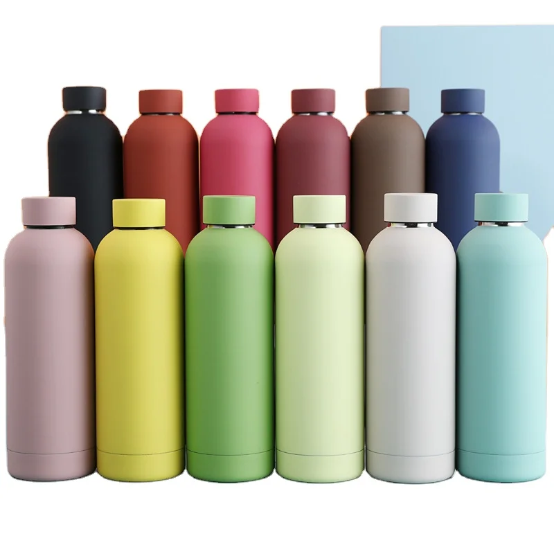 Small mouth bottle 500ml thermos cup outdoor sports stainless steel water bottle with custom logo