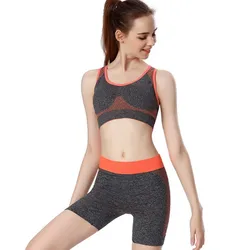 Женский бесшовный укороченный топ, бюстгальтер, короткие штаны,  одежда для активного отдыха, комплект одежды для фитнеса и йоги