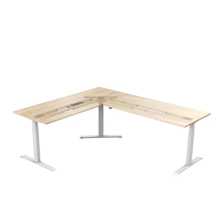 table with height adjustment l shaped l shape commercial sit stand corner standing corner desk