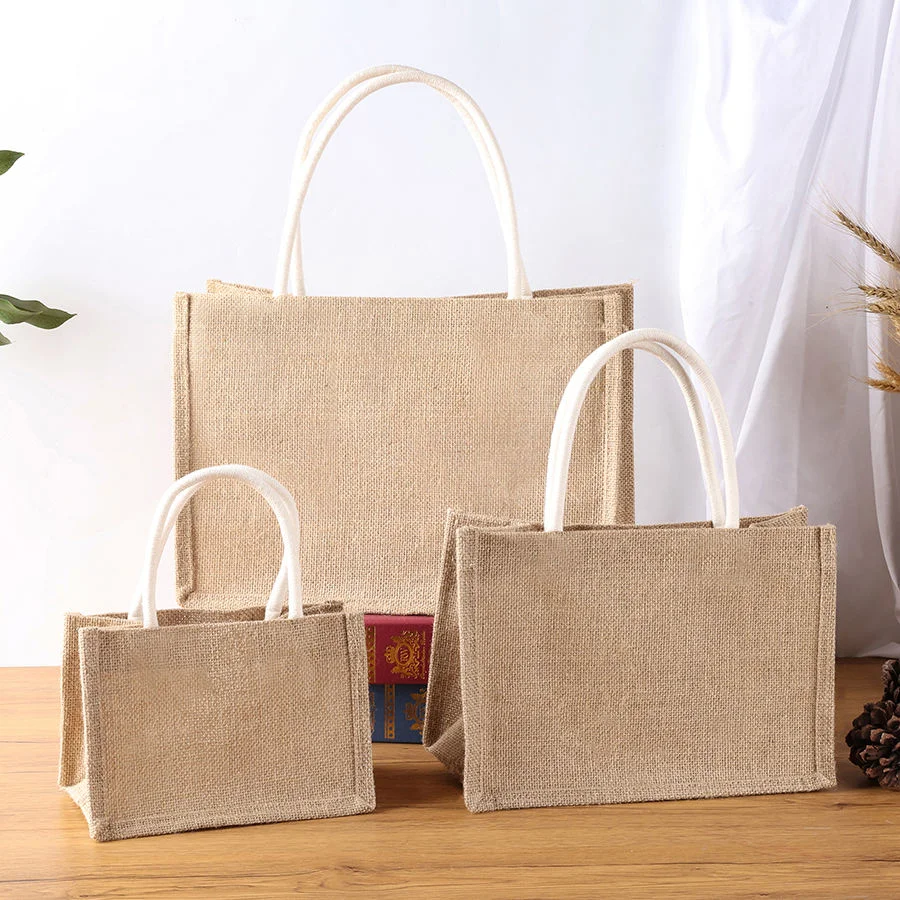 customizable jute canvas wine tote beach bag large bag with customized logo handles wallet name