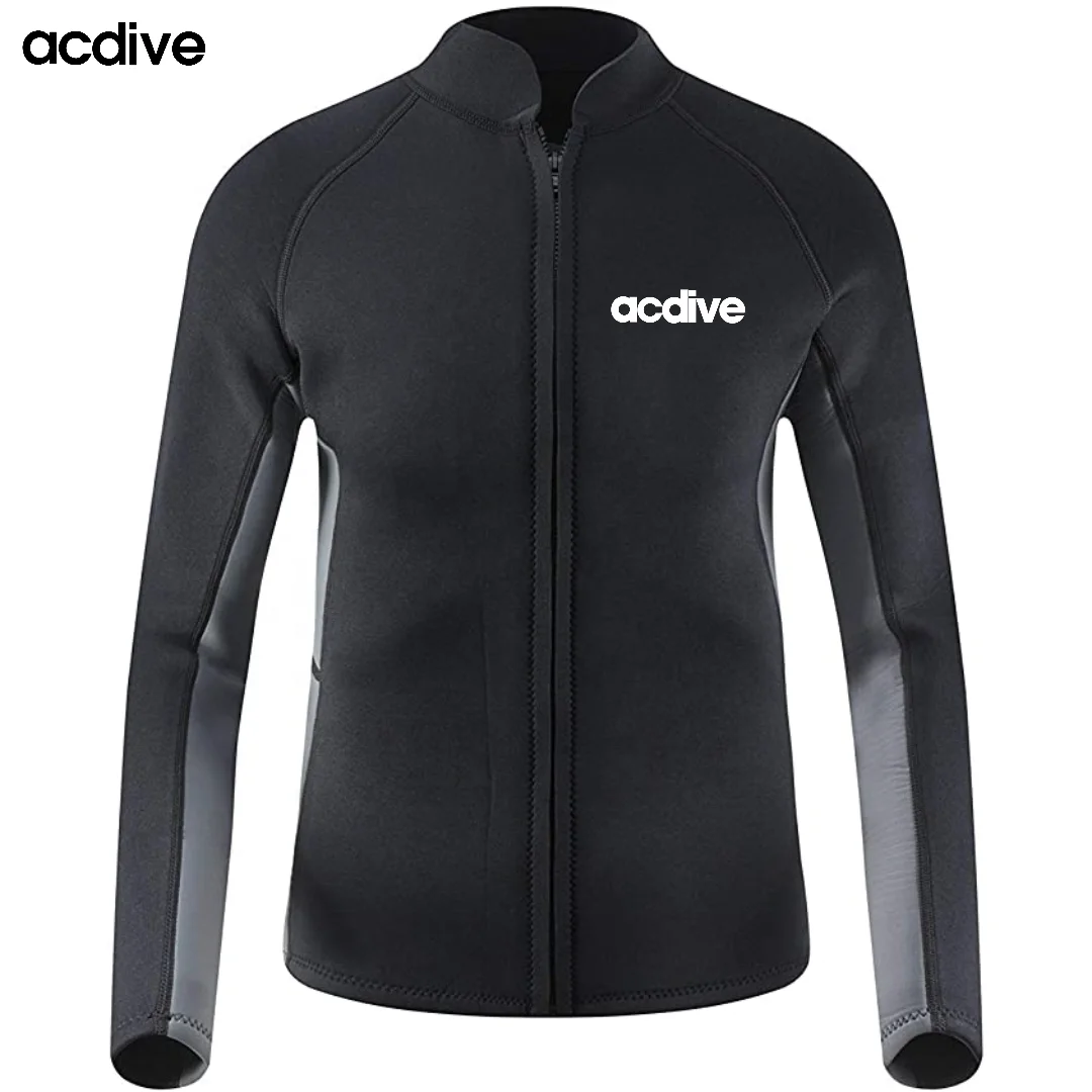 Acdive High Quality 3mm Adult Surfing Scuba Diving Snorkeling Jacket Long Sleeve Neoprene Thermal Top