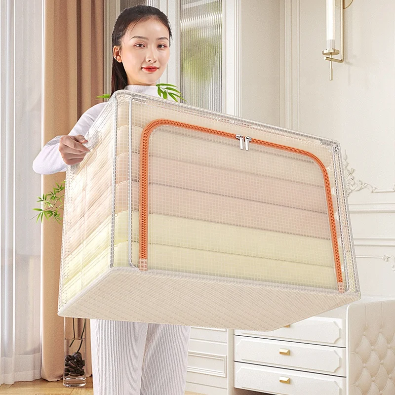 Foldable Plastic Transparent Big Clear Storage Organizer Waterproof Pvc Box Storage Bins With Lids For Clothes