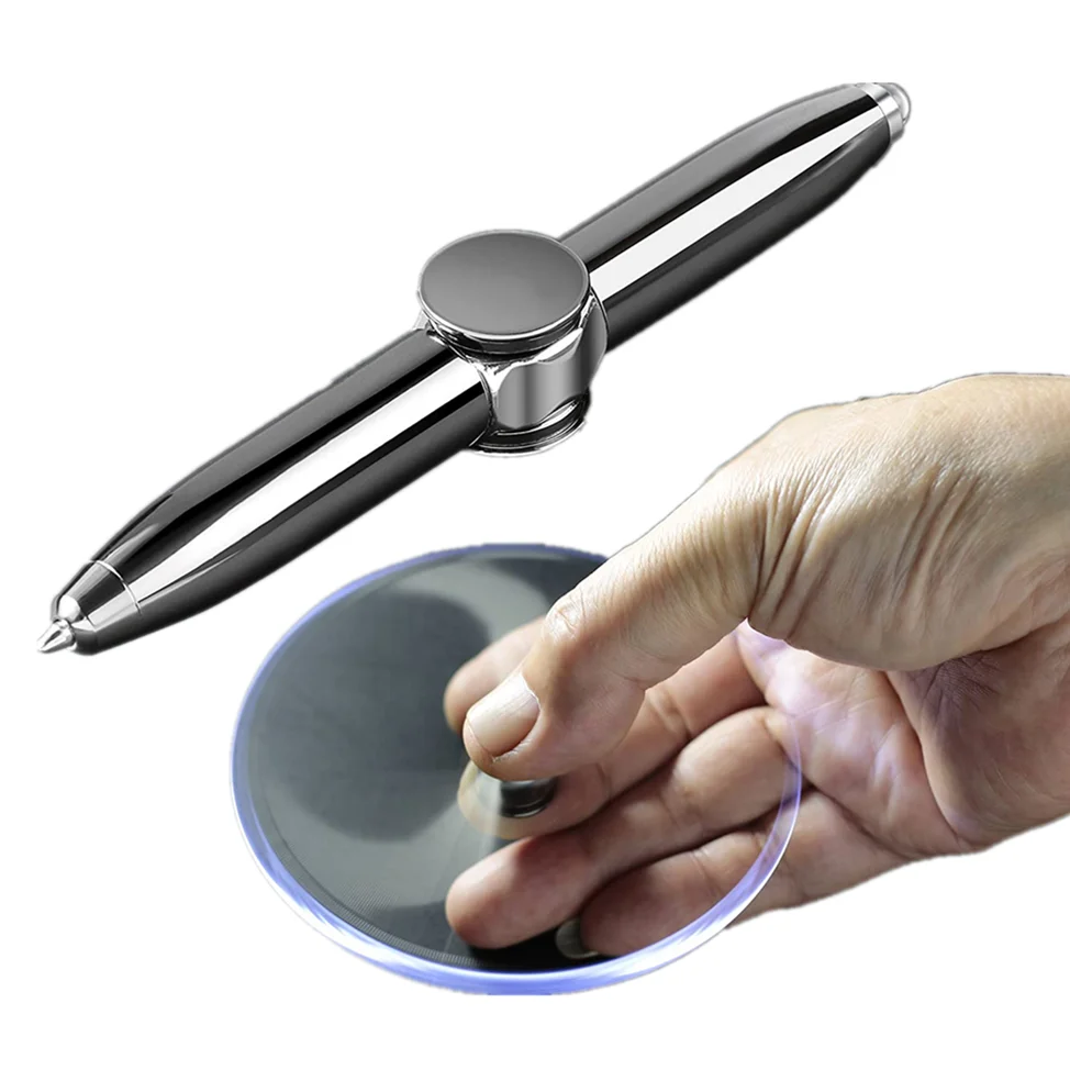 2021 Multi Functional Fingertip Gyro Pen Reduce Pressure Stylus Fidget Ballpoint Pens With Led Light