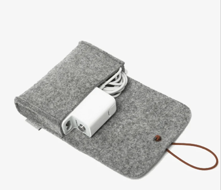 wholesale cheap Phone Storage Wool Felt Power Charger And Mouse Travel Pouch