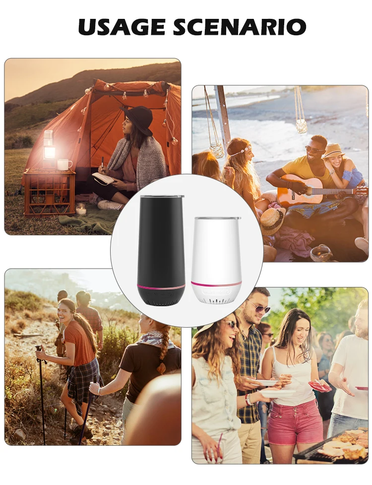 17OZ Double Wall Stainless Steel Tumbler Cup With Lid ,Smart Water Bottle Wireless Music Speaker Tumbler