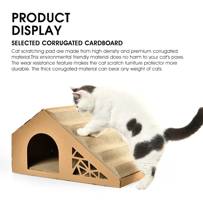 Creative Cat Scratch Board Scratching Board Corrugated Paper Cardboard Cat Box House