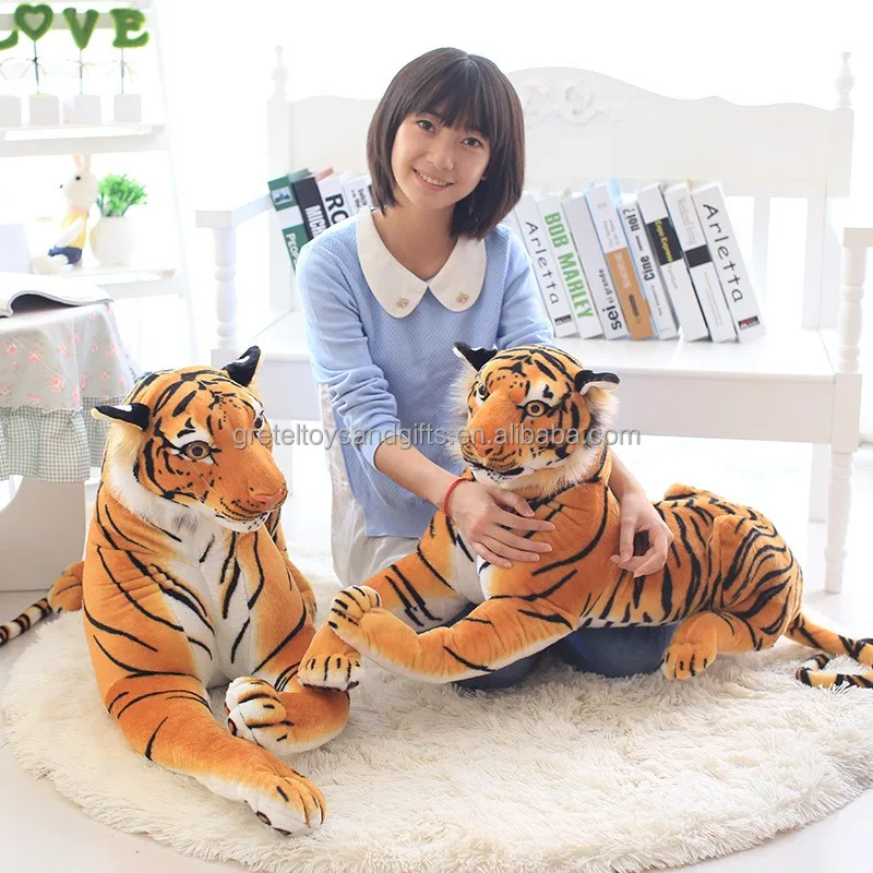 Gretel Toy Factory Wholesale Lifelike Stuffed Animal Standing Giraffe Doll Soft Tiger Plush Toys