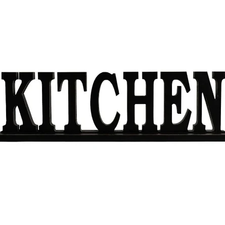 Zhonghuan Brand Rustic Wood Kitchen Sign Freestanding Wood Word Kitchen Decor Sign Decorative Cutout Letter for Shelf Decor