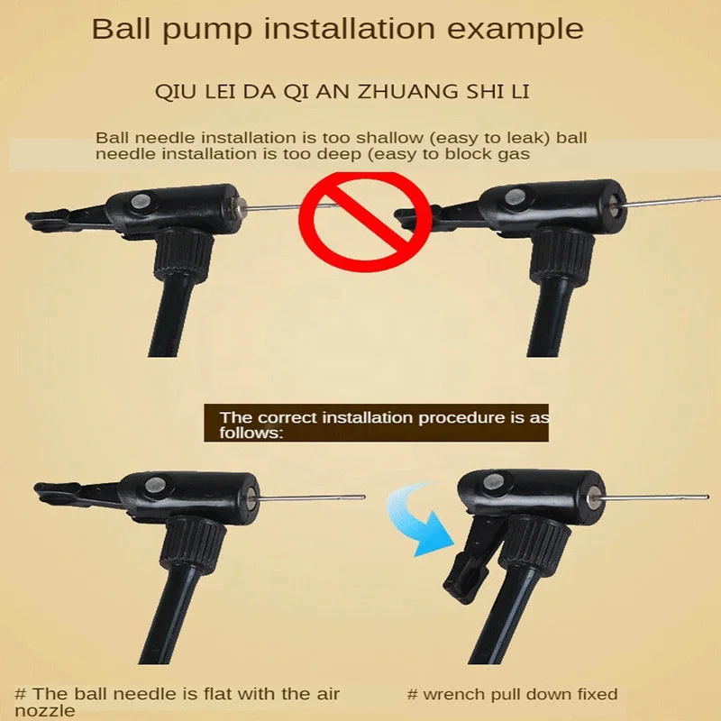 Bicycle Pump Stainless Steel Basketball Hand Air Pump Portable Ball Inflating Pump Tools with Air Needle Air&Ball Net Bag