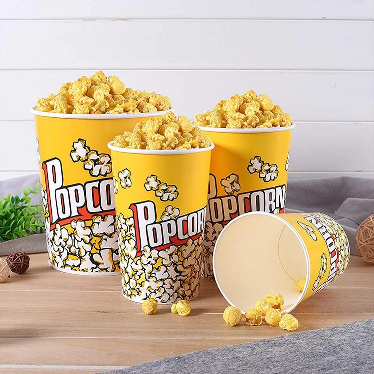Fast shipping customizable paper food container 46 oz general printing popcorn packaging cup popcorn bucket