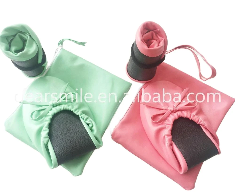 Big discount ! Girls best foldable ballet flats portable comfy party shoes with matching bag