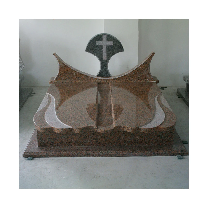 Cheap Mausoleum Monument Headstone Poland Classic Design Granite Cemetery Tombstones