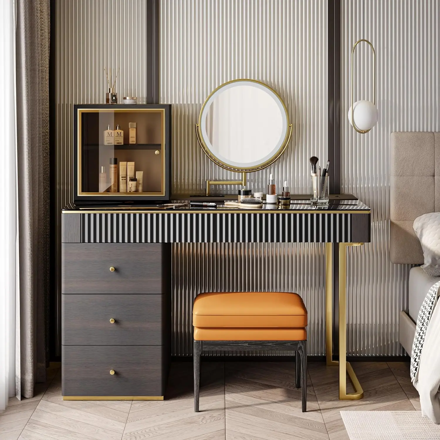 Low cost portable dresser storage Modern European Drawers Bedroom Furniture Nordic White Vanity makeup vanity dresser