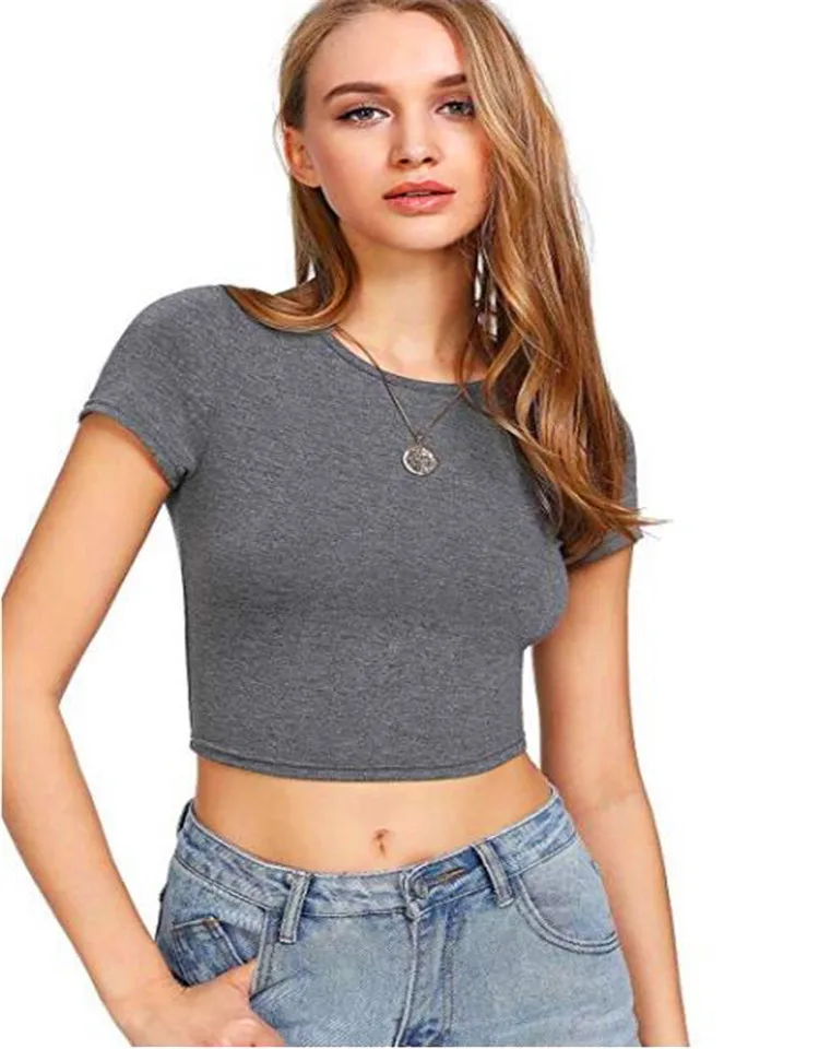 
High Quality Crop Top T Shirt Women Oversized Custom Print 
