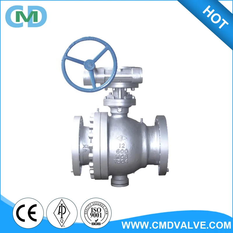 API 6D 600 High Pressure Flow Master Trunnion Mounted Type Cast Steel Flange RF 12 Inch Ball Valve