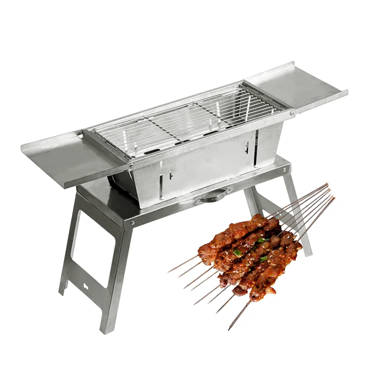 Commercial Quality Portable Charcoal Grills Multiple Size Hibachi BBQ Lamb Skewer Folded Camping Barbecue Grill for Picnic