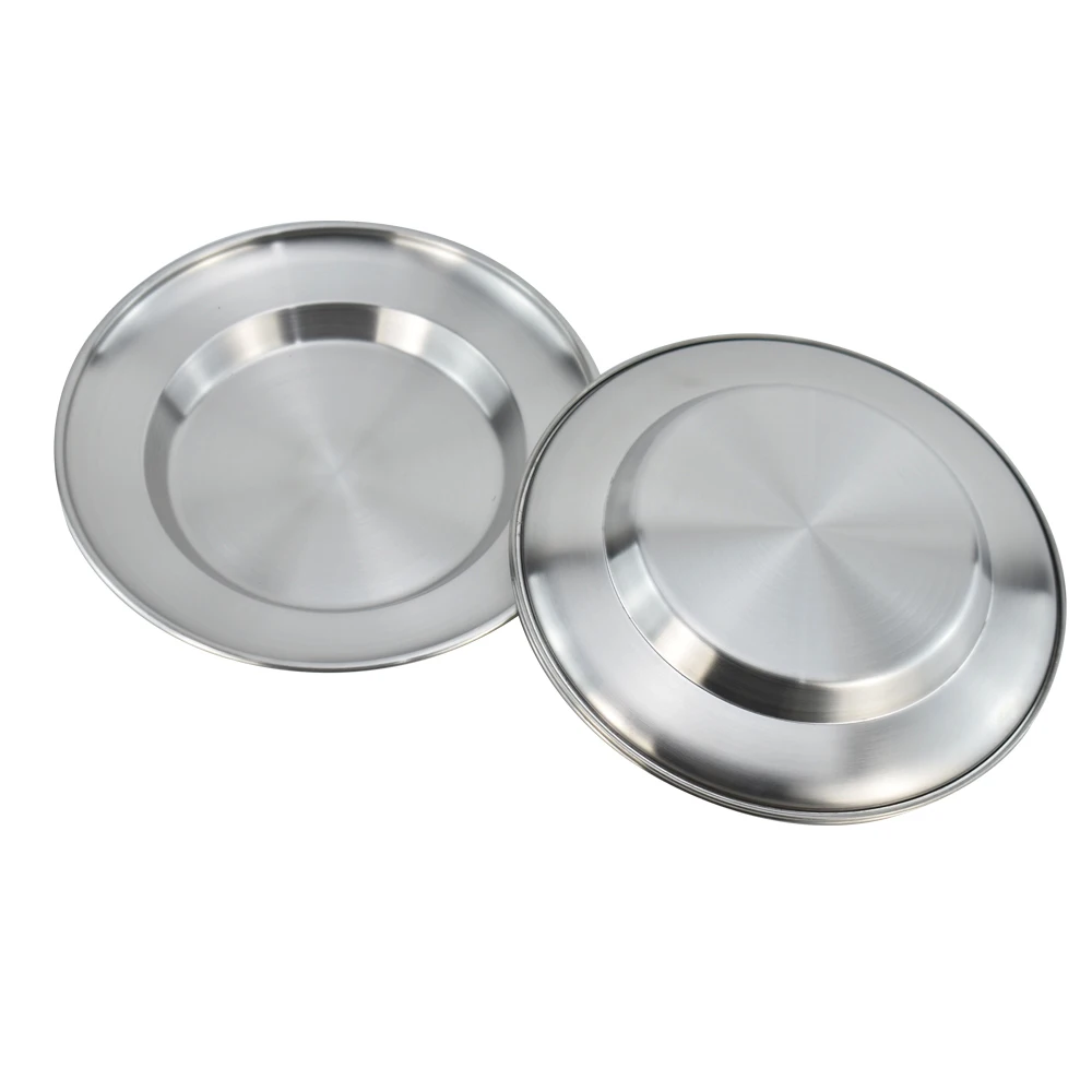 9inch 23cm Camping Restaurant Tableware Food Tray Stainless Steel 304 Dinner Plate Dishes
