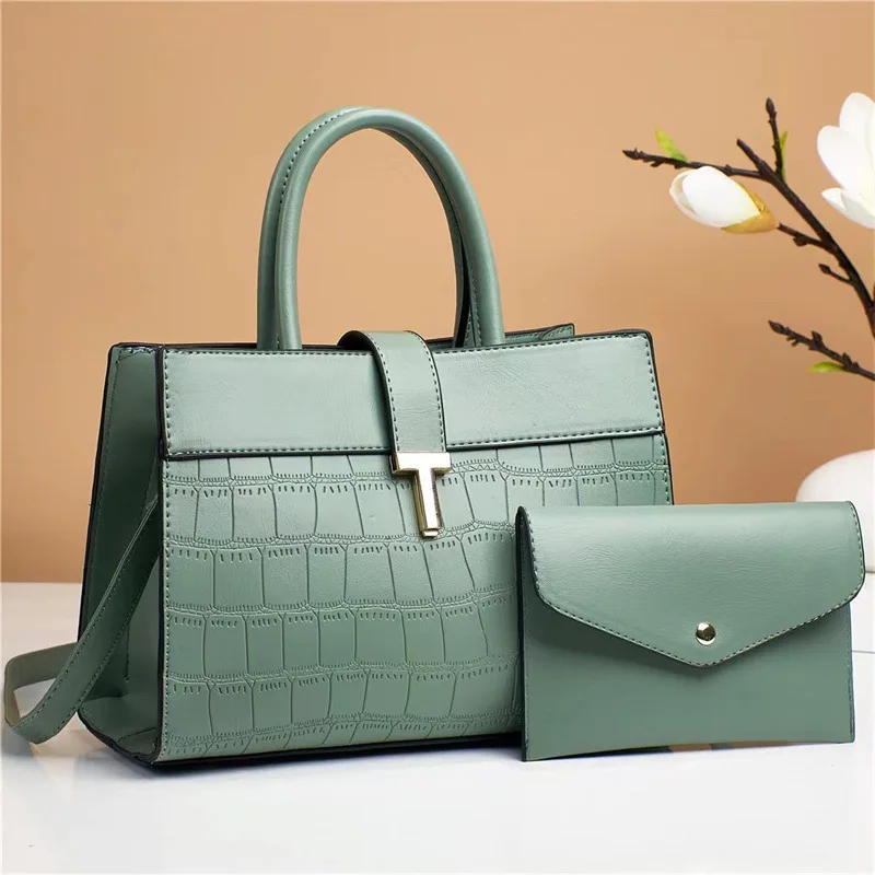 Hot Selling High Quality Two Pieces Travel Shopping Hand Bags Ladies Custom logo Women Shoulder Tote handBag