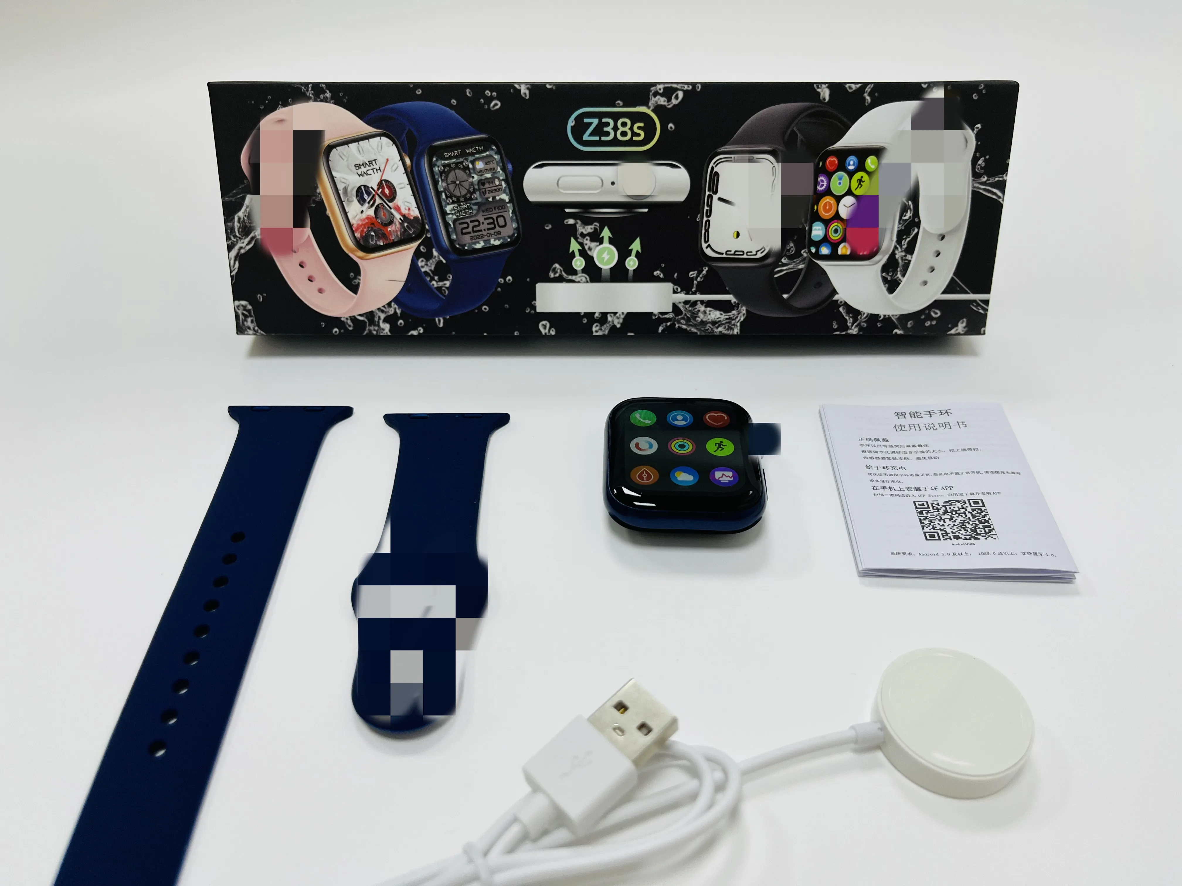 New Arrival Z38S Waterproof Smart Watch 1.75inch Screen Fitpro Heart Rate reloj inteligente Watch 7 wireless charging