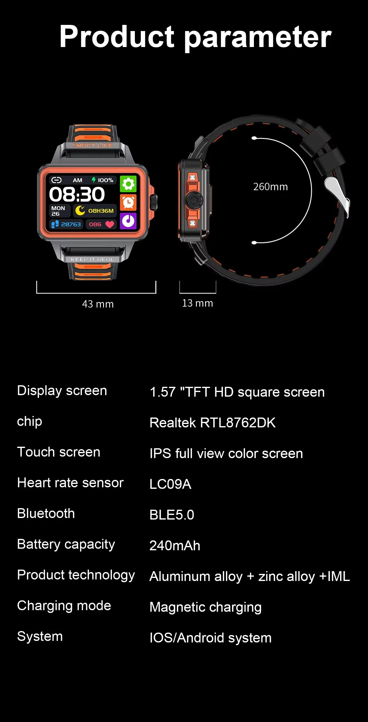 Relojes smart watch 2024 New 1.57 inch Sports Smart watch Step Counting Multi game Monitoring High Quality Heart Rate Smrtwatch