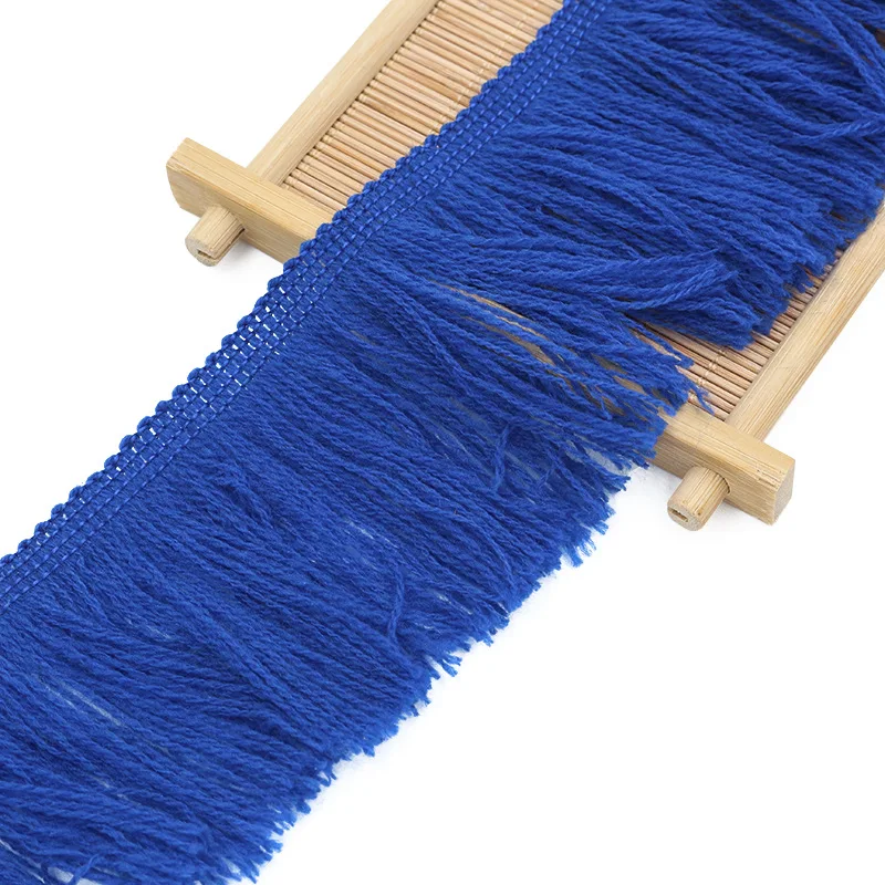 Manufacturer Direct Selling 7 CM Acrylic Fiber Yarn Lace Fringe For Football Fan Scarf And Decorative Garment