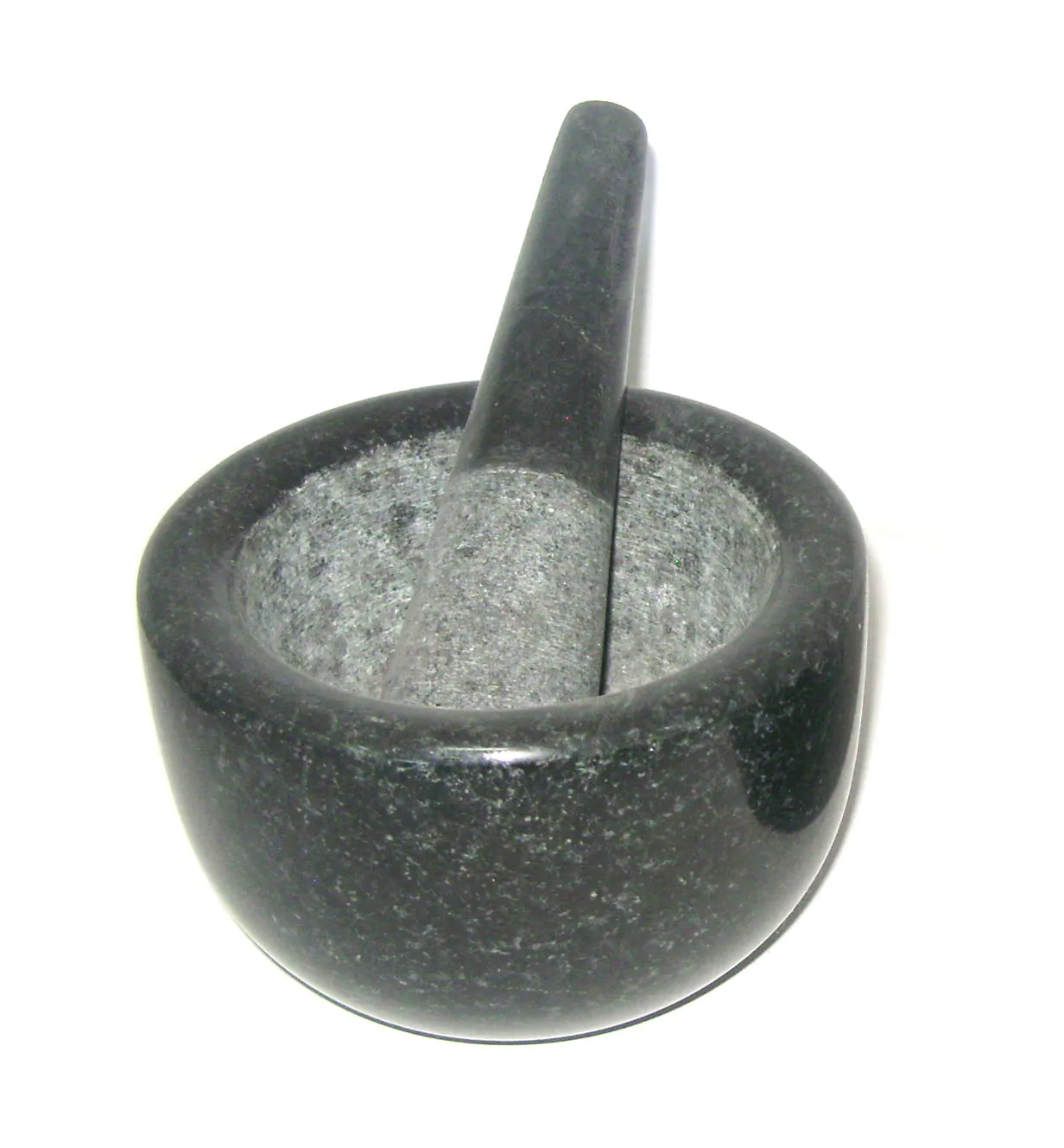 black granite stone mortar and pestle