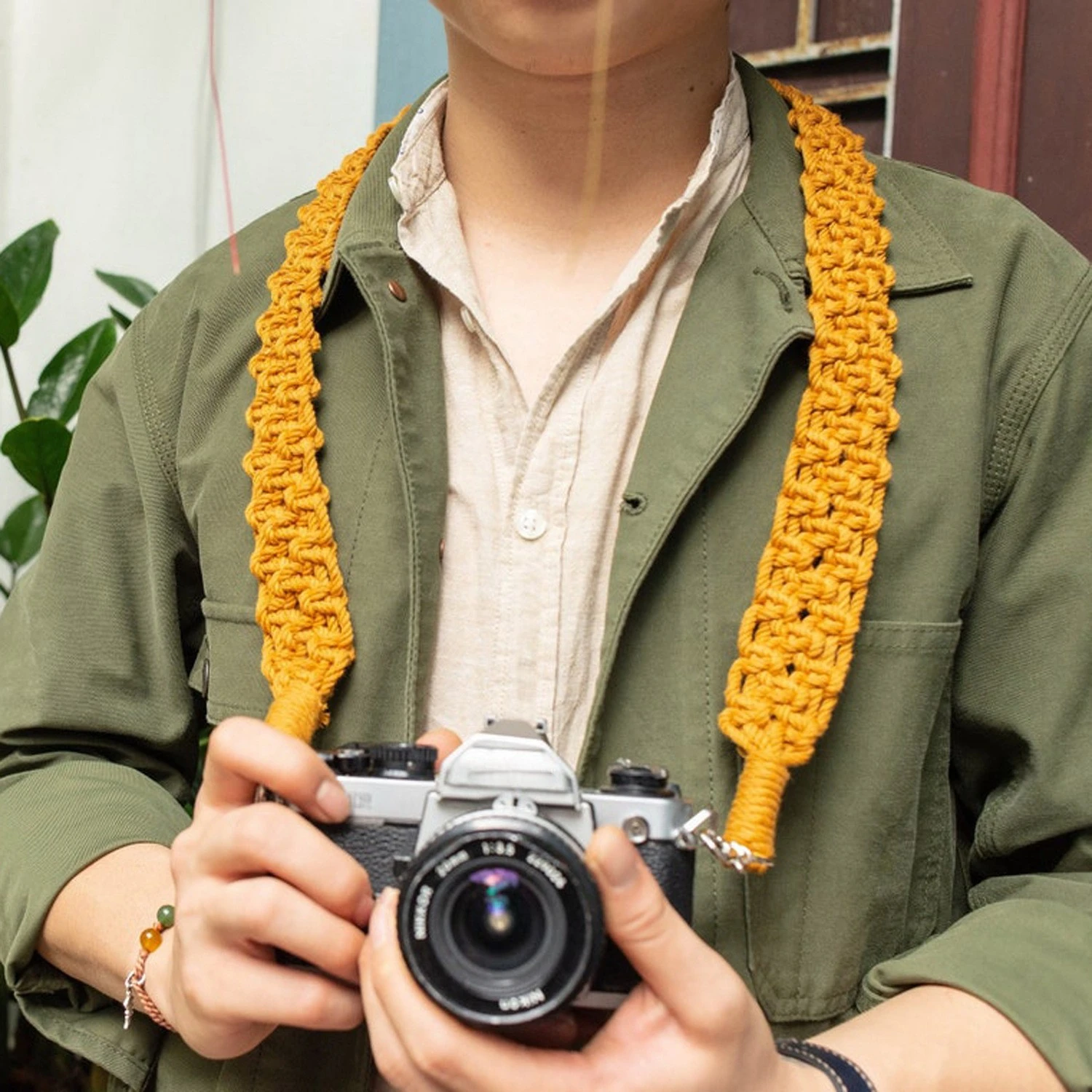 Macrame Camera Strap For Camera,Handwoven Universal Neck Shoulder Strap Gift for Photographers Woven Cotton Cord Bag Strap
