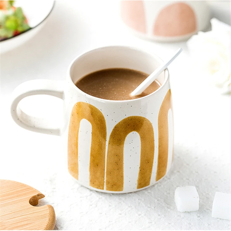 Home goods bulk personalized handmade speckled porcelain milk coffee mugs