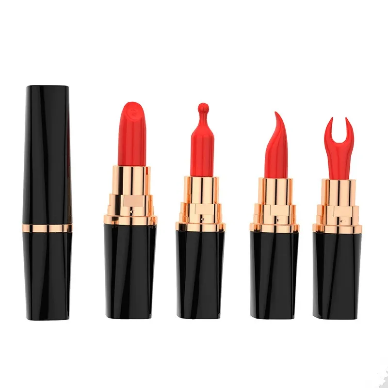 G Spot Bullet Lipstick Vibrator with 4 Replaceable Tips Female Clitoral Couples Nipple Clit Stimulator