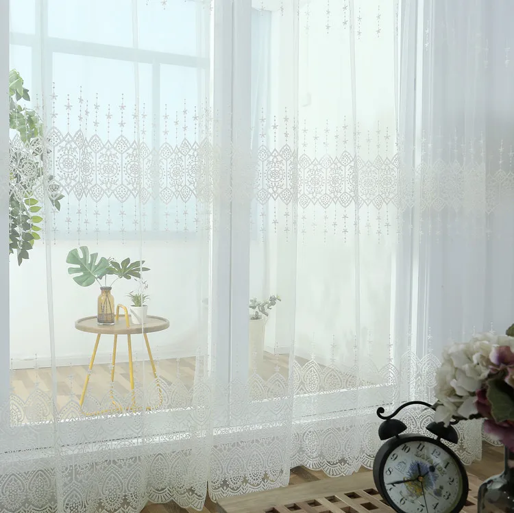 White Tulle Sheer Backdrop Curtain White transparent tulle semi-shading study balcony living room bedroom curtain fabric
